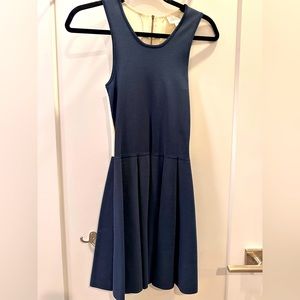Parker navy and cream sleeveless dress